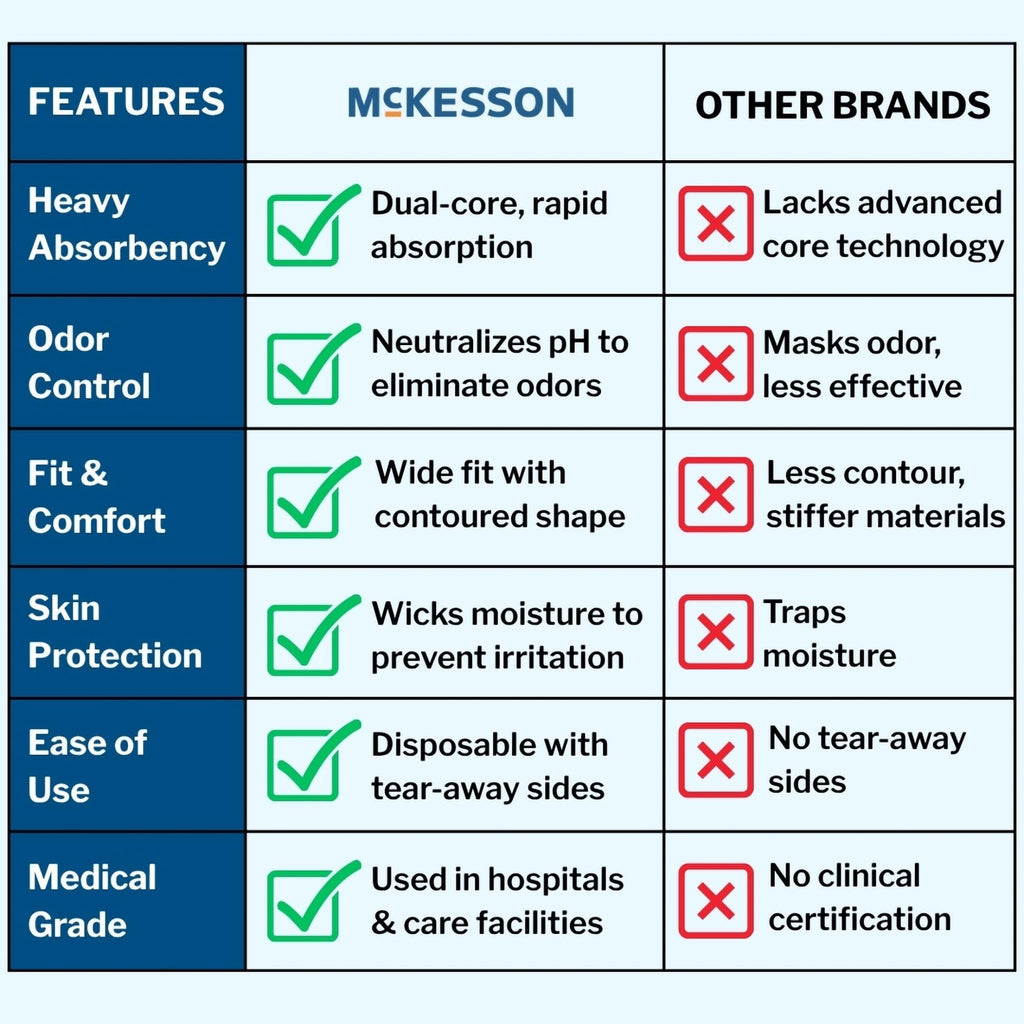 McKesson Ultra Adult Incontinence Underwear, [48 Count], Heavy Absorbency, XXL, 68-80 in. Unisex Bladder Leak Protection, Pull-On Style with Tear-Away Sides, Postpartum and Incontinence Support