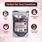 Herb To Body Purple Sea Moss – 4oz, Purple Sea Moss, Gold, 100% Wildcrafted from Saint Lucia Raw and Dried, Vegan Superfood with 90+ Minerals, Non-GMO