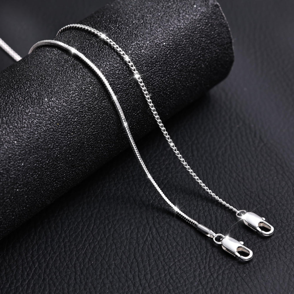 Silver Bracelets for Men, Stackable Fashion Cuban Snake Chain Set, 7 Inch
