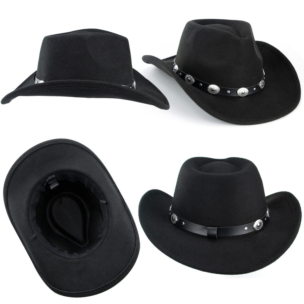 Western Cowboy Hat for Men Women Classic Fedora Cowgirl Hats Buckle Belt