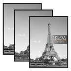 upsimples 18x24 Poster Frame, Easy Slide-In Assembly, Black, 3 Pack