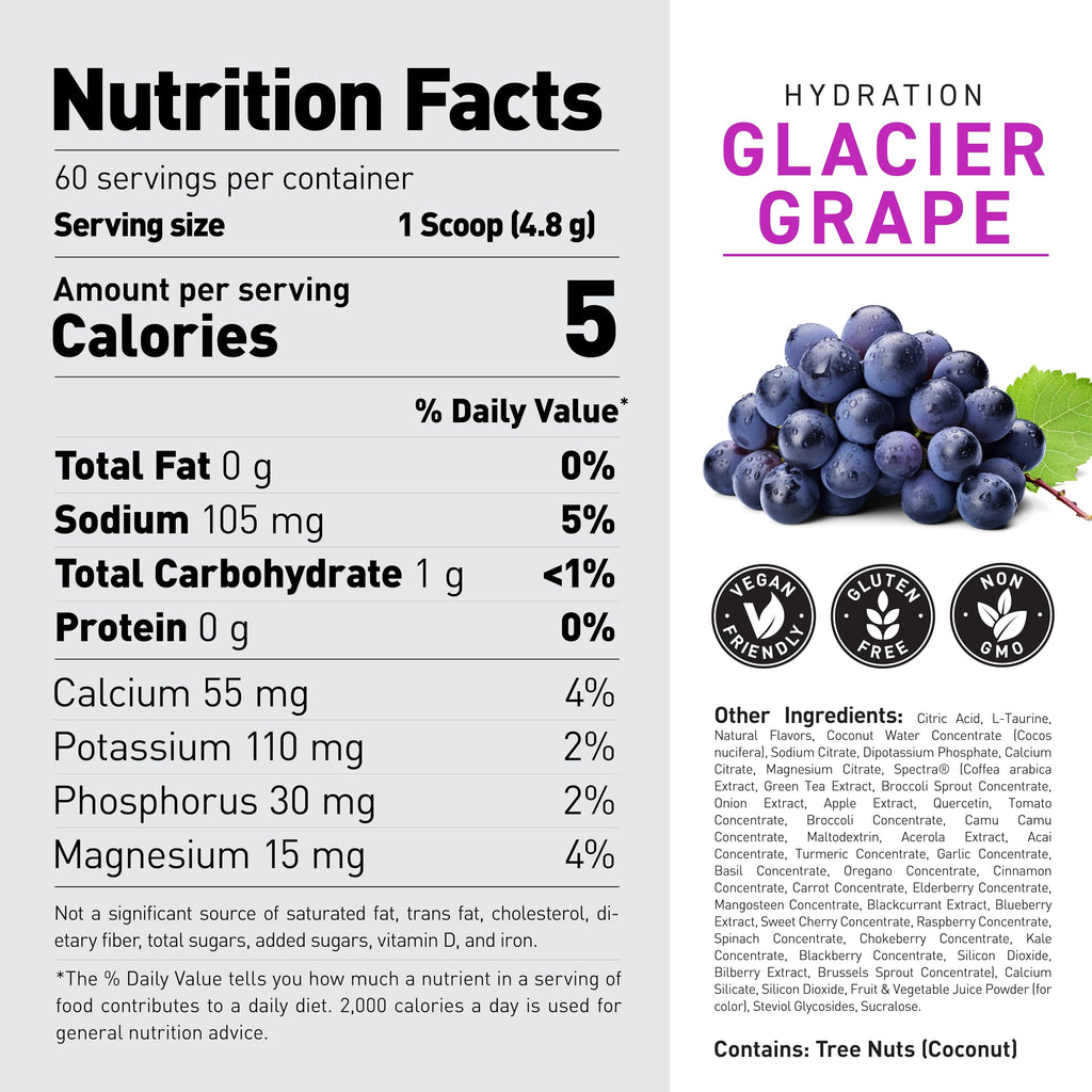 Kaged Daily Hydration | 5 Key Electrolytes | Sugar Free | Coconut Water | 60 Servings