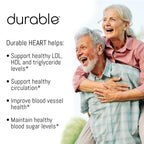 Durable Heart – Bergamonte Citrus Bergamot 1,000 mg + Olive Leaf Extract + Vitamin C - Heart Health Supplement for Healthy Cholesterol - Doctor Formulated, Vegan, Non-GMO, Made in USA (180 Capsules)