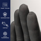 Adenna Phantom 6 Mil Latex Exam Gloves – Powder-Free, Textured Grip, Disposable, Medical Grade, Tattoo & Law Enforcement Use, Case of 900, X-Large, Black