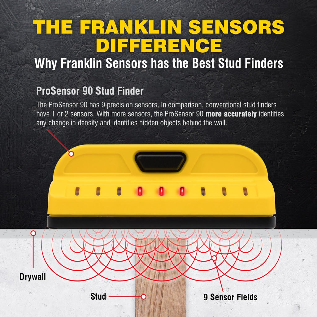 Franklin Sensors ProSensor M90 Stud Finder, 9-Sensor Wall Scanner