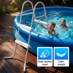 Above Ground Pool Ladder, 34 '' Pool Ladder, Swimming Pool Frame Ladder, 2-Steps,Suitable for Pools up to 34 inches deep Above Ground, Anti Slip Feet & Wide Steps