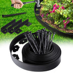 Landscape Edging Border No Dig - 40FT 2IN Tall Garden Edging Border with 40 Stakes, Plastic Garden Fence Lawn Edging Flexible for Landscaping, Flower Beds, Yard, Pathway with Connectors