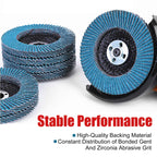 EZARC Zirconia Flap Discs 60 Grit, 4-1/2 x 7/8-Inch, Type 29, 50-Pack