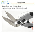 C.JET TOOL 10" Heavy Duty Scissors - Carpet Cutter, Industrial Multipurpose for Cardboard, Leather, Pruning, Gardening - Professional Soft Grip Stainless Steel (Black)