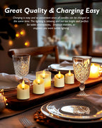 Homemory 6 PCS Rechargeable LED Flameless Votive Tea Lights