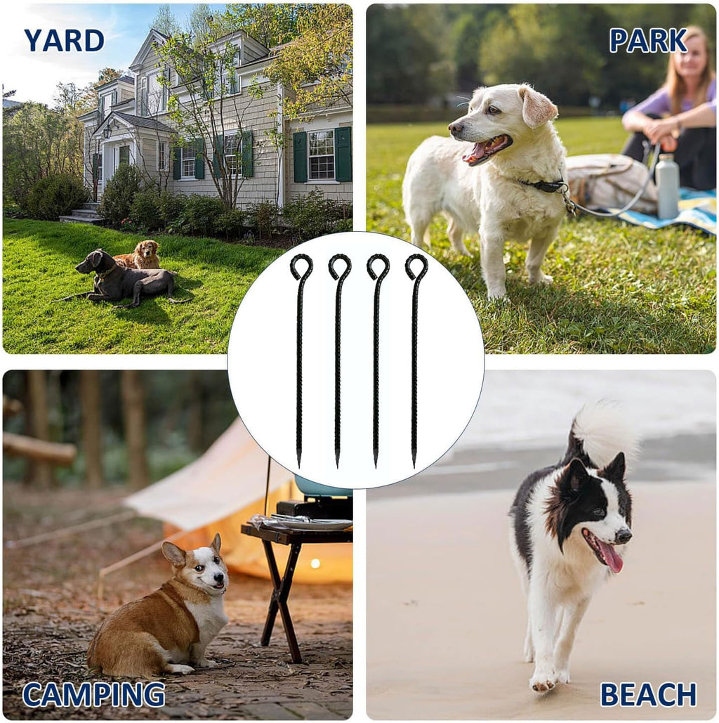 16 Inch Rebar Stakes,Metal Stake Ground,Ground Anchor,Heavy DutyTent Stakes,Baking Paint Metal Stakes,Tent Stakes,Ground Stakes ，0.5 Inch Diamete (6 Pack) ， Outdoor Travel