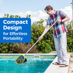 Mowend 【Upgrade】 Pool Net Total Length 6 Feet, Swimming Pool Skimmer Net with 6 Section Telescopic Aluminum Pole for Fast Cleaning Ponds, Hot Tub, and Spas, Pool Cleaner Supplies and Accessories