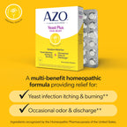 AZO Yeast Plus Dual Yeast Infection Pills Symptom Relief for Women, 120 Ct