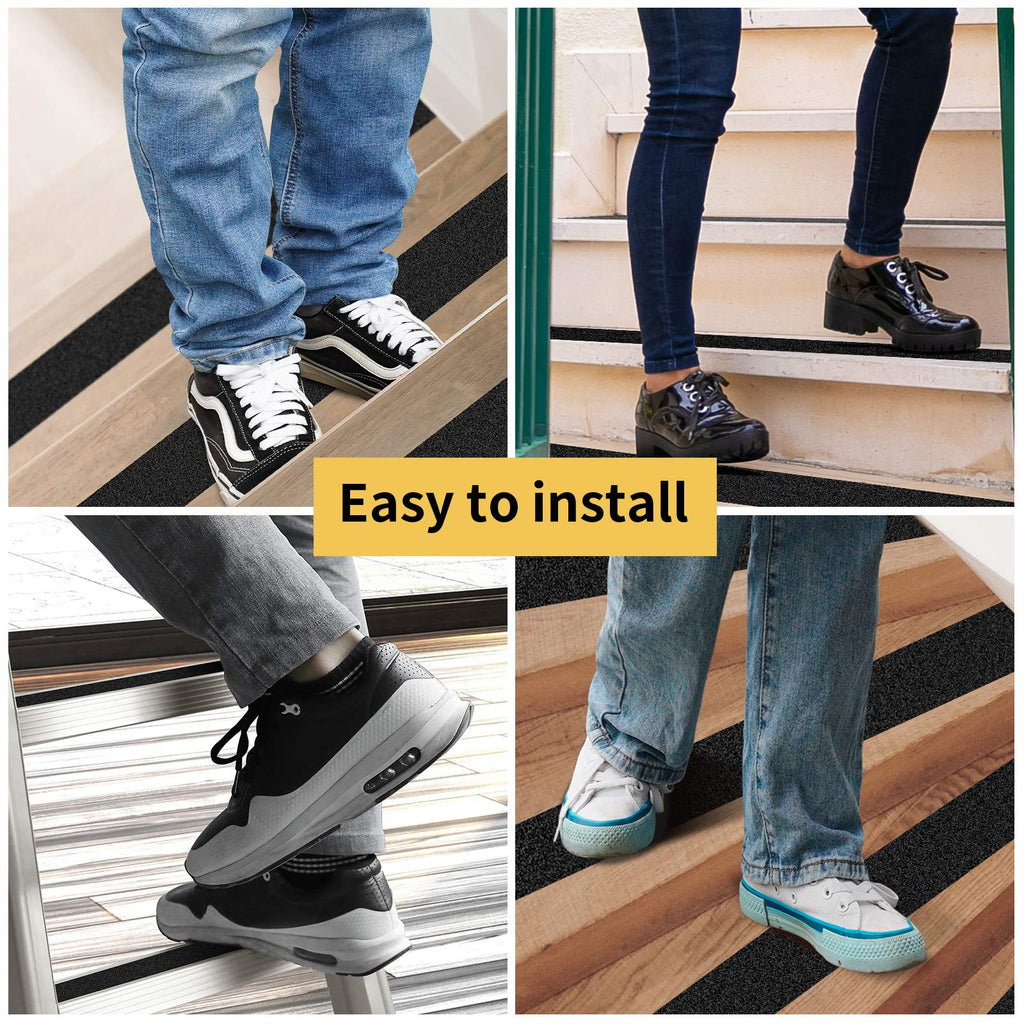 Amazing Works Grip Tape - Heavy Duty Anti Slip Tape, Grip Tape Grit Non Slip for Stairs Outdoor/Indoor, Waterproof High Traction Stairs Non Skid Tape, Durable Triple Layer Adhesive (12 Inch x 36 Feet)