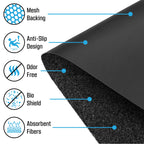 Urinal Mats (12 Pack) - High Absorbent Mats for Men's Restrooms - Mat Man. Large, Black, 12 PCS