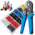 Ferrule Crimping Tool Kit, LUNEY Crimper Plier with 1250PCS Wire Ferrules Kit Wire End Terminals, Self-adjustable Ratchet Tool Set for AWG 23-7 Cable connectors, 0.25-10mm²