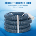 Pool Vacuum Hose With Swivel Cuff 1-1/2" Diameter 30FT Flexible Heavy Duty Pool Vacuum Cleaning Hose Perfect for Above&In Ground Swimming Pool