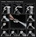 Rain Shower Head with Handheld Showerhead, Nickel 1.8GPM 460311
