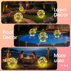 Askyli Solar Floating Pool Lights, 15 inch Waterproof Solar Pool Light that Float, Warm White LED Light up Pool Balls, Auto ON/Off Pool Solar Lights for Pools Party Wedding Decor (4Piece)