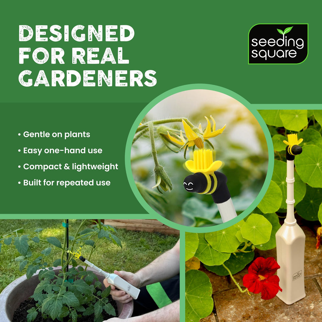 Handheld Pollinator Tool with Soft Silicone Brush for Indoor Garden Flowers