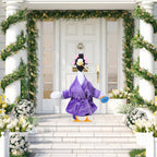 Old Lady Porch Goose Outfits 23 in Bathrobe Lawn Goose Costume Set Purple