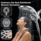 Newfinde High Pressure Rain Shower Head with Handheld Spray Combo: Detachable Dual Shower Head with 10 Sprays Modes - Upgrade Knob Spray Mode Selector and Magnetic Guidance Docking System