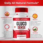 GlucoSense Capsules, Official GlucoSense Pills Advanced Blood Formula Supplement - Maximum Strength, All Natural Healthy Circulation & Stable Levels, Advanced Gluco Sense Health Reviews (3 Pack)