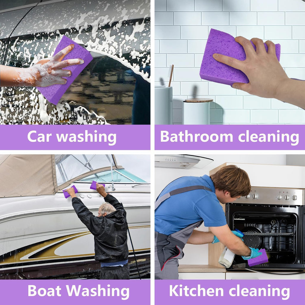 Cleaning and Washing Sponges,7 Pack Extra Thick Heavy Duty Sponge Multi-Purpose for Kitchen Bathroom Bike Boat Car, Large Size Sponges 4" X 6" X 2" (Mixed Color)