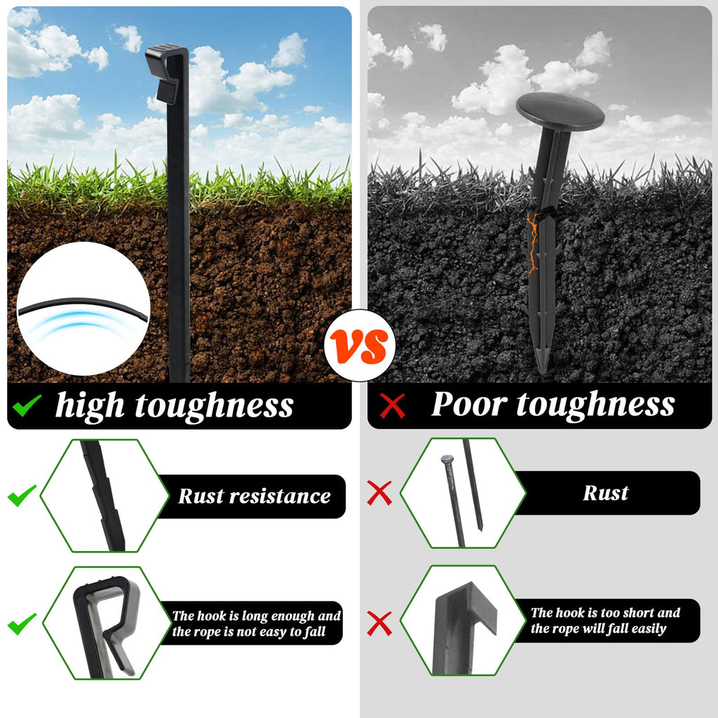 55 Pcs 8.5'' Landscape Edging Stakes, Plastic Garden Anchor Stakes