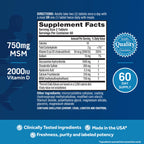 Move Free Advanced Glucosamine Chondroitin MSM + Vitamin D3 Joint Support Supplement, Supports Mobility Comfort Strength Flexibility & Bone + Immune Health - 120 Tablets (40 servings)*