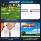 Airport Windsock Pole Kit, 8 in x 36 in Aviation Grade Wind Sock Pole Kit