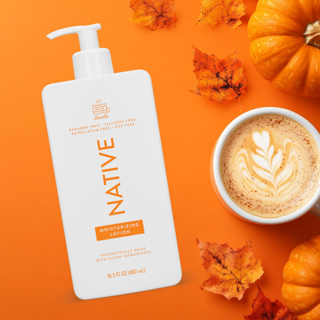 Native Body Lotion with Naturally Derived Ingredients - Pumpkin Spice Latte - Silicone, Paraben, & Dye Free Leaving Skin Soft and Hydrating | Fall Seasonal Scent Bundle, 16.5 oz - 2 Pk