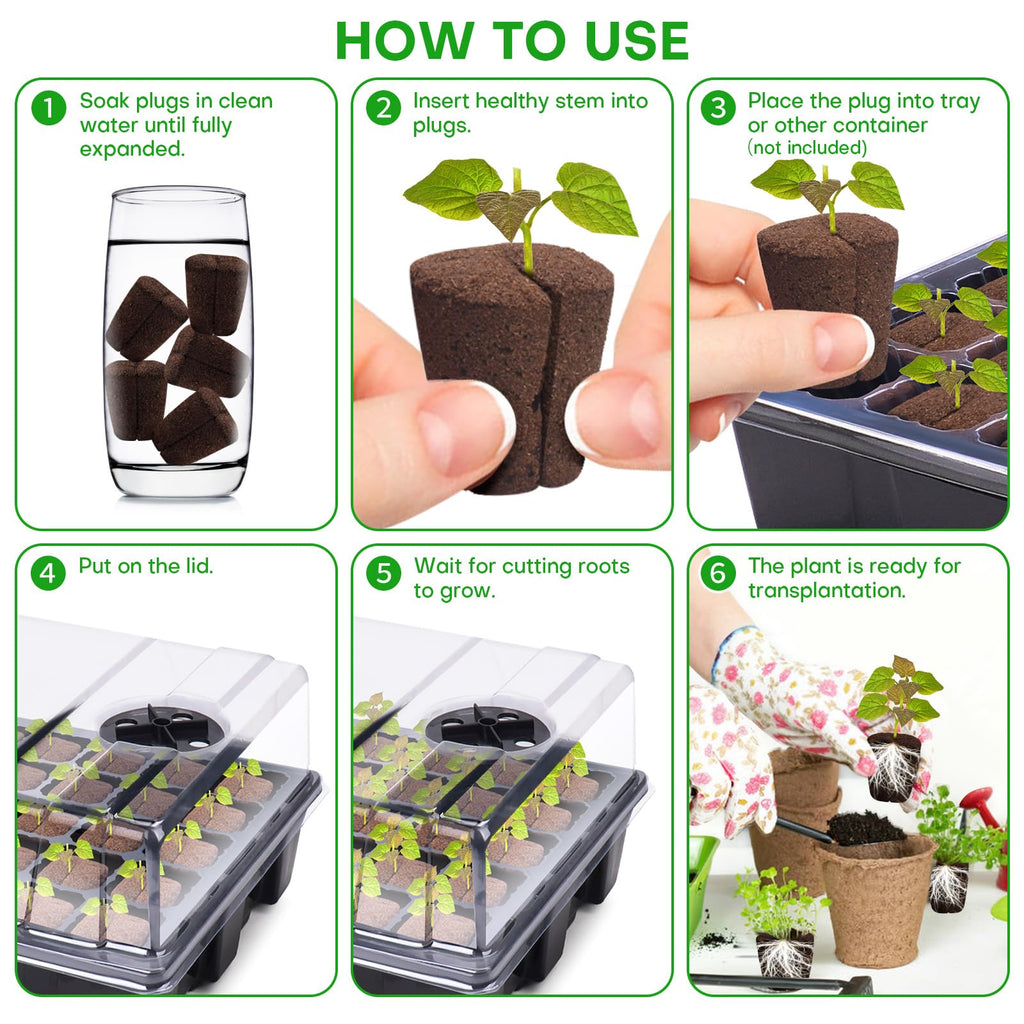 LAPOND 50 Pcs Grow Sponges,Replacement Plant Starter Plugs for Cuttings and Propagation,Great for Soil, Tray or Planting Pods, Promotes Herbs, Vegetables and Flowers Growth