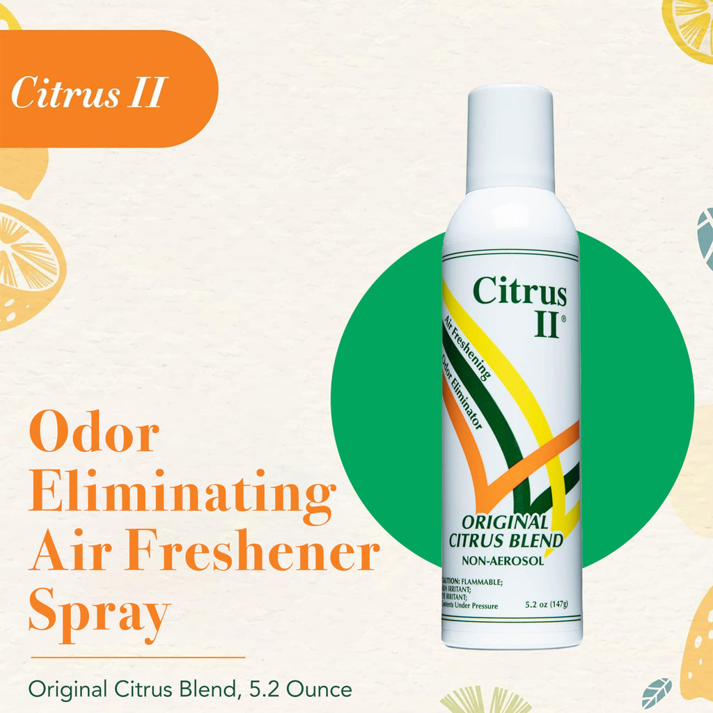 Citrus II Deodorizing Spray - Air Freshener and Odor Eliminator - for Home and Facilities - Original Citrus Blend Scent - 5.2 Oz.