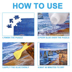 YAKAMOZ Clear Jigsaw Puzzle Glue with Precision Applicator – Non-Toxic, Quick Dry & Water-Soluble for Puzzles up to 10000 Pieces (400ML)
