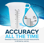 ACCUPOUR 8oz (250 mL) Measuring Pitcher, Plastic, Multipurpose - Great for Chemicals, Oil, Pool and Lawn - Ounce (oz) and Milliliter (mL) Increments (1 cup)