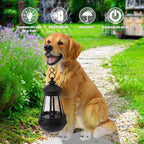 Golden Retriever Statue, Resin Solar Dog outdoor statues Holding Lantern