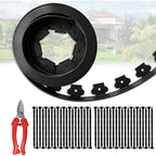40 ft Fence Edging for Landscaping Include Garden Pruning Scissors,40 Spikes,40 ft Lawn Edging Edging for Landscaping Edging and Garden Edging and Garden Border(Black-40ft)