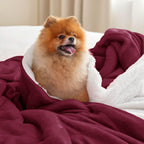 Bedsure GentleSoft Sherpa Fleece Throw Blanket for Couch, Non-Heated, Thick and Warm Throw for Girls and Women, Soft Fuzzy Plush Blanket for Winter, Red, 50x60 Inches