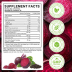 2 Pack Beet Root Gummies Enriched with 200mg CoQ10 & Beet Root Extract for Blood Pressure, Heart Health Support, Energy Level Suport, Promoting Nitric Oxide, W/ Vitamin B12, C, Sugar-Free | 90 Chews
