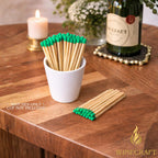 500 Count | 3" Green Matches | Strikers Included | Color Tip Wooden Match | Refill for Matchstick Jars, Candle Display, Holders & Bottles | 4 in inches Long