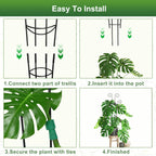Coomin 32.6in Monstera Plant Support Trellis with One Butterfly, 2P