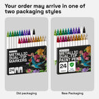 ARTISTRO 24 Metallic Dual-Tip Acrylic Paint Marker Pens for Drawing