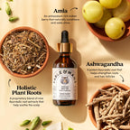 Fable and Mane Hair Oil - HoliRoots Strengthening Serum for Damaged, Frizzy Hair with Amla, Castor Oil for Hair Health - 3.4FL oz