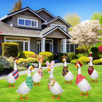 Silicherry 7 Set Holiday Porch Goose Outfits All Seasons 4th of July Halloween Thanksgiving Christmas Valentine St. Patrick's Day Easter Geese Clothes for Garden Patio Yard Lawn Decor(Bandannas)