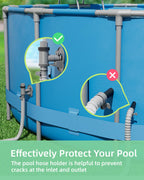 SHAPON Above Ground Swimming Pool Plunger Valve & Swimming Pool Pipe Holder Set- Replacement Pool Accessories Compatible with Intex Pools (2 Each)