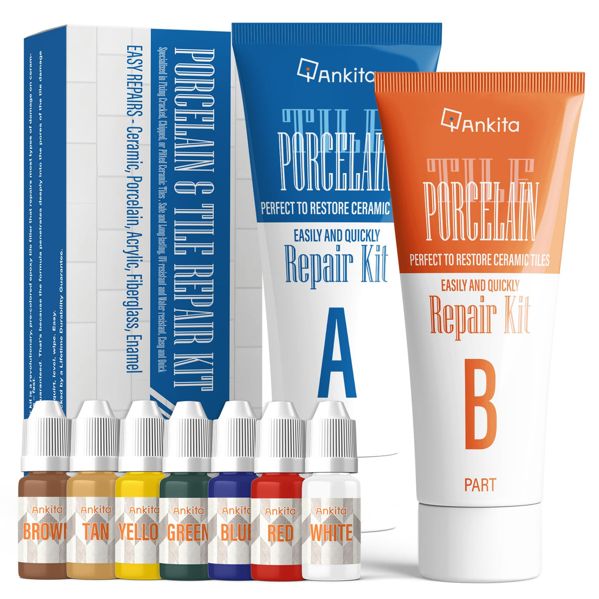 Tile Repair Kit, Ceramic Tile Repair Kit for Chips & Crack (Color Match ...
