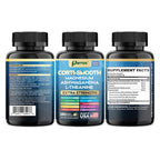 Parrox Corti-Smooth Cortisol Supplement Magnesium, L-Theanine, Ashwagandha, Magnolia Bark, Panax Ginseng, Bacopa Monnieri, GABA, Lions Mane, Ginkgo Biloba, Phosphatidylserine, Valerian Root (180 Caps)