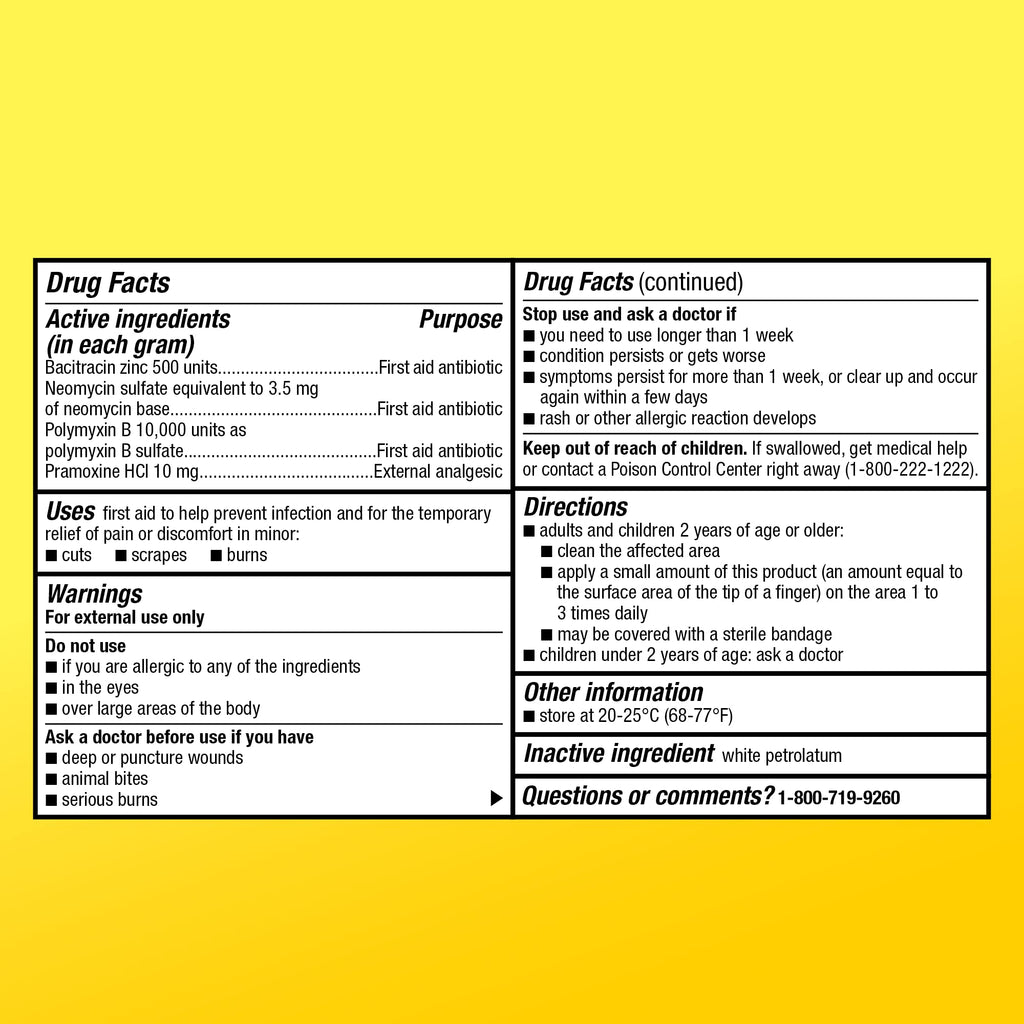 Amazon Basic Care First Aid Antibiotic + Burn Relief, Maximum Strength Triple Antibiotic Ointment for Minor Cuts, Scrapes, Infection Protection, 1 Ounce (Pack of 6)