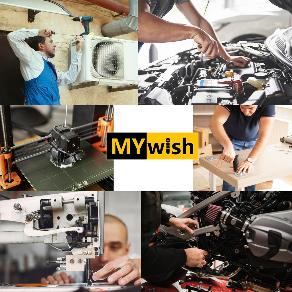 Mywish 900Pcs M3 M4 M5 M6 Metric Screw Assortment, 304 Stainless Steel Nuts and Bolts, Hex Socket Head Cap Metric Bolts/Nuts/Flat Washers Kit Anti Rust 16 Sizes 8mm to 20mm, Hex Wrenches
